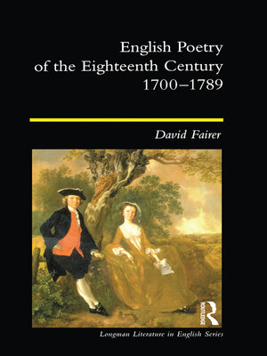 cover image of English Poetry of the Eighteenth Century, 1700-1789